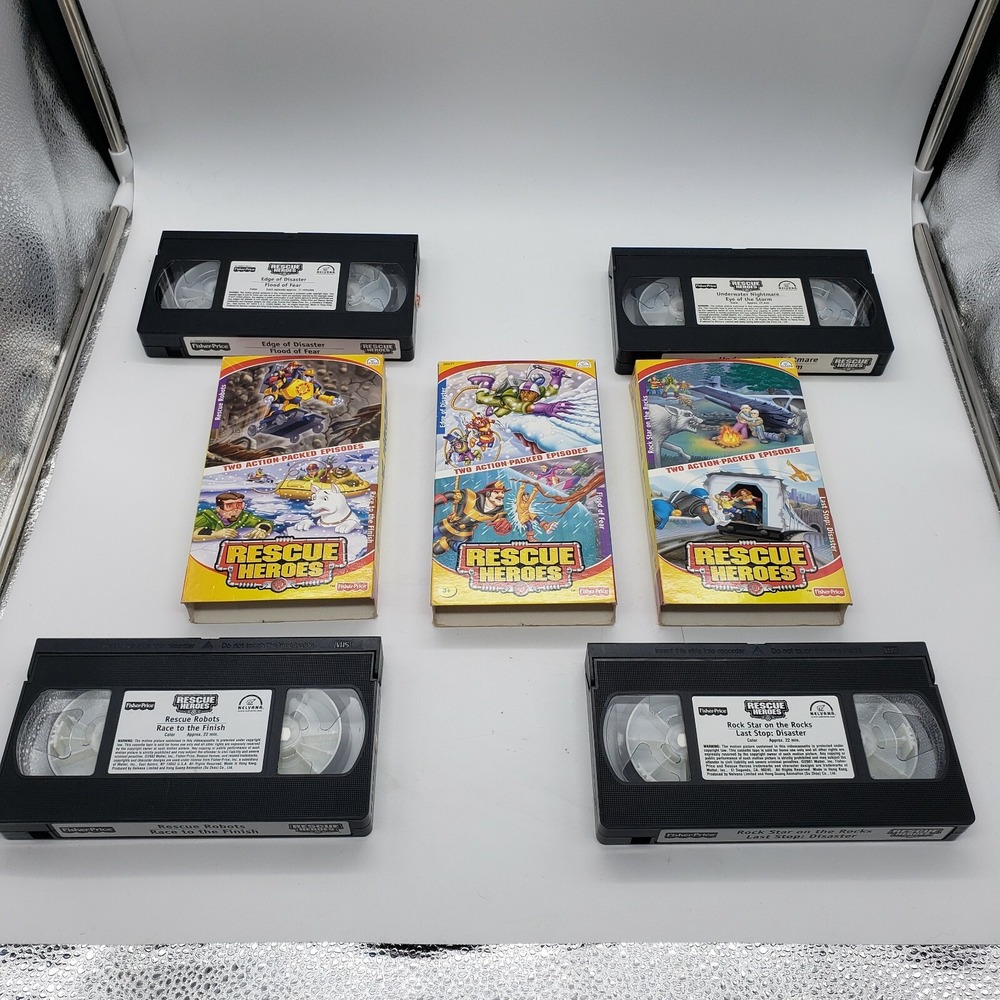 4 Fisher Price Rescue Heroes Children's, 8 episodes (VHS, 2001)‎ Tested Great